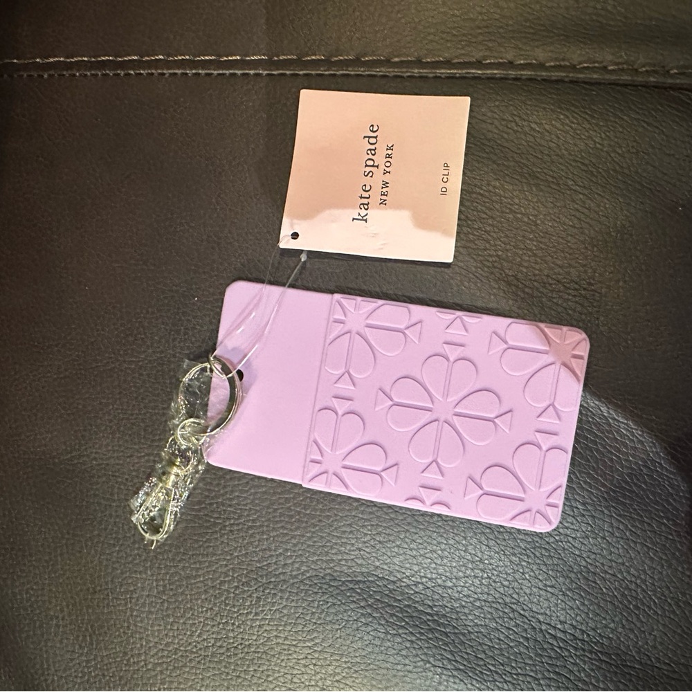 Kate Spade Purple Floral Key Card Holder